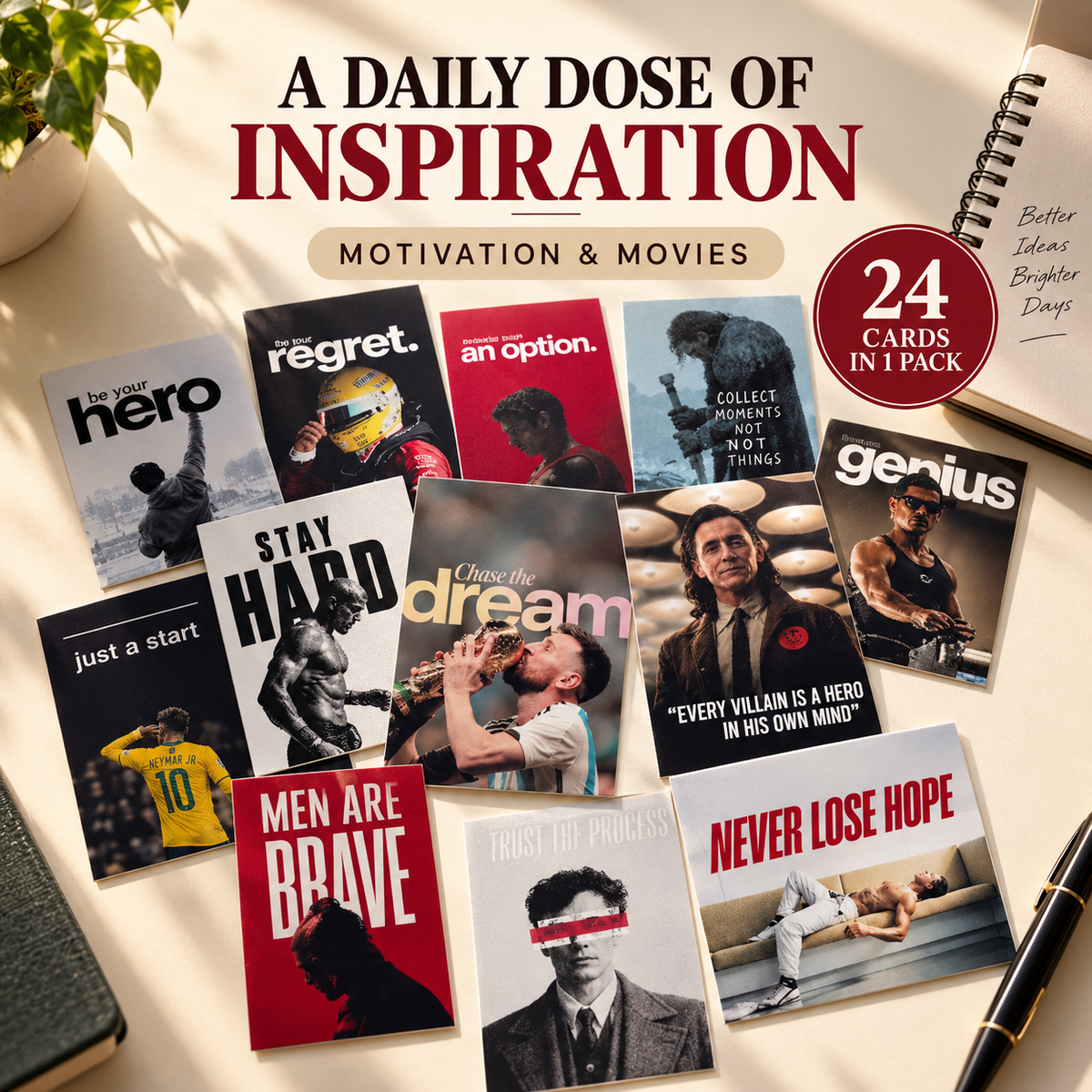 WallVibe Stickers® 24-Piece Motivational Quote / Car Enthusiast