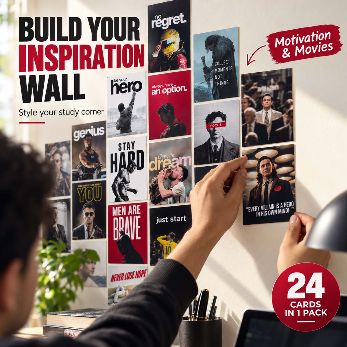 WallVibe Stickers® 24-Piece Motivational Quote / Car Enthusiast