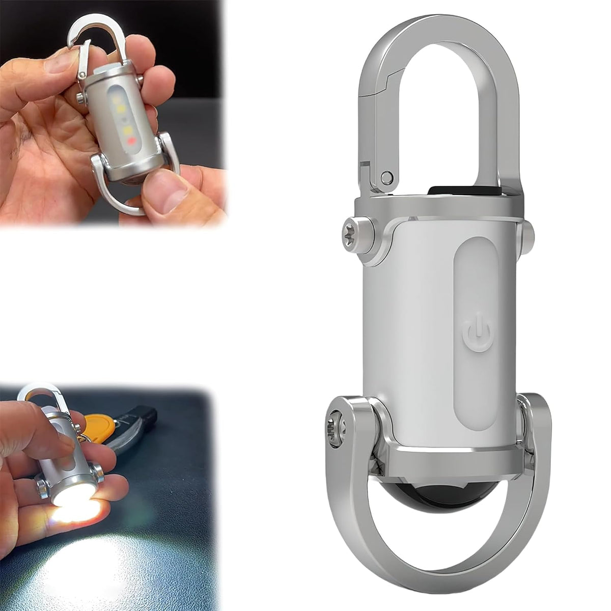 Rechargeable Keychain Light ( 5 Light Modes + Power Bank )