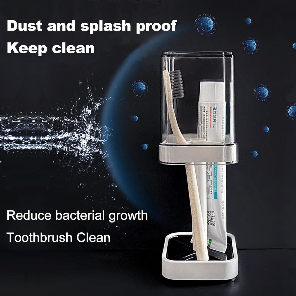 4 in 1 Stylish Toothbrush Holder with Cover
