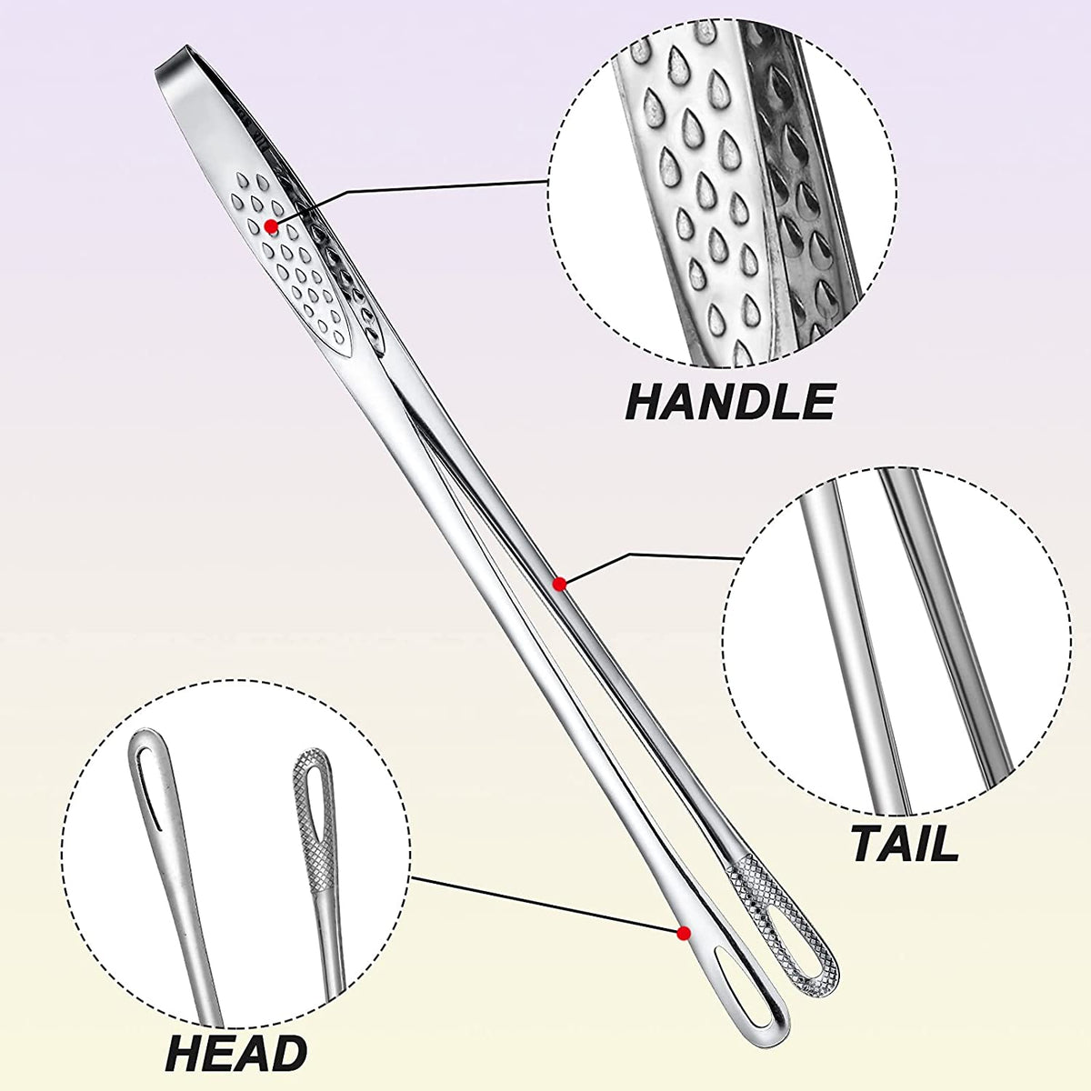 Stainless Steel Grill Tongs ( 5 Years Life )
