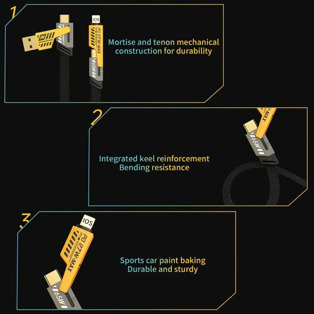4 in 1 Charging Carbon Fiber Cable