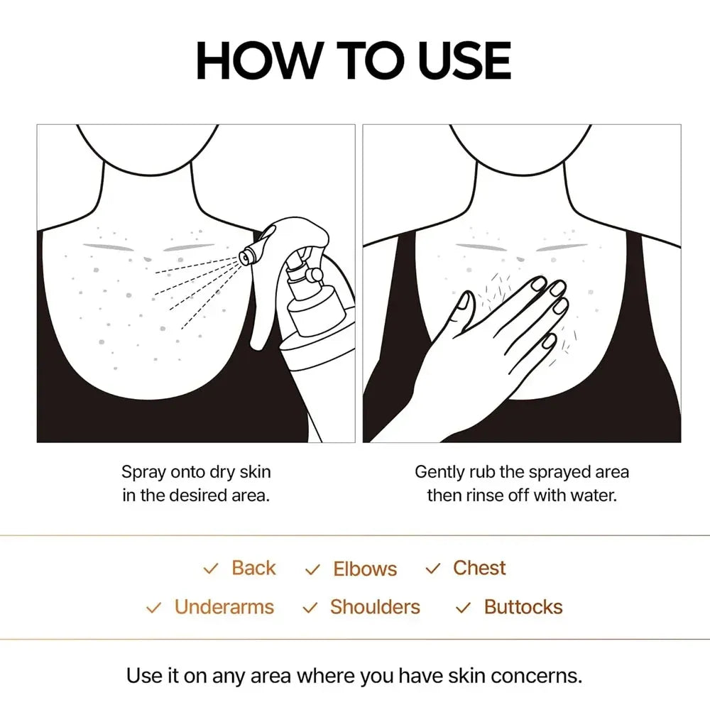 Dr. Melaxin Kojic Acid & Turmeric Body Peeling Spray – Exfoliating & Glow Care
