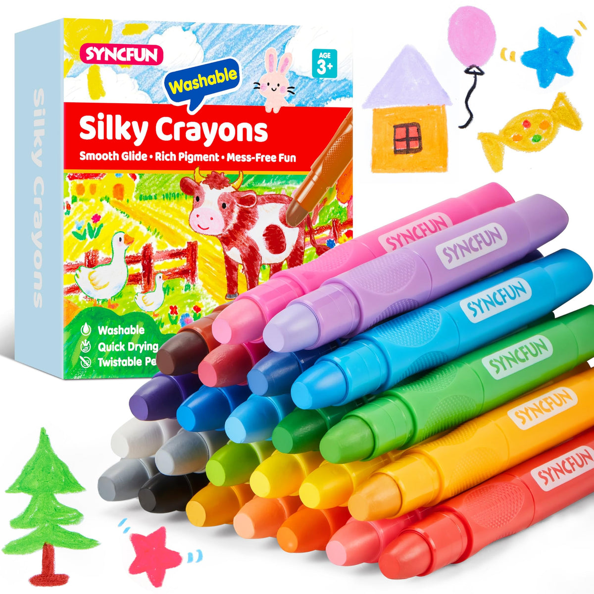 Silky Artist Crayons® Washable Colouring + Darker Colours