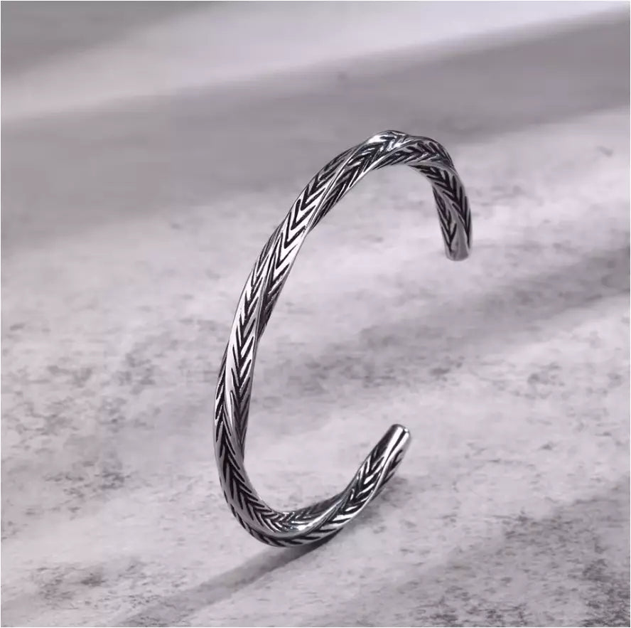 Titanium Twisted Mens Bracelet